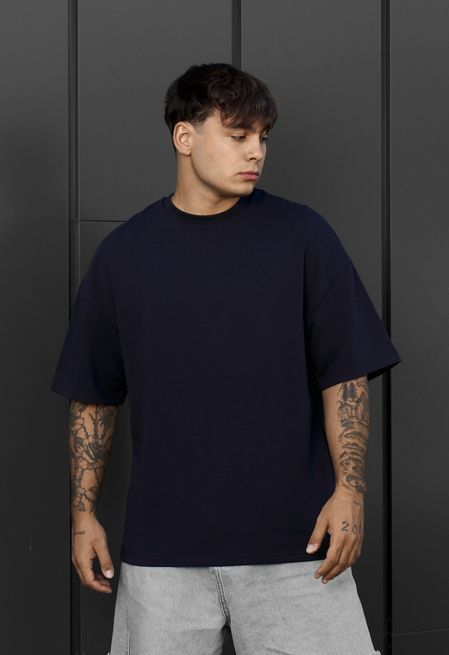 Koszulka Staff dark blue oversize premium