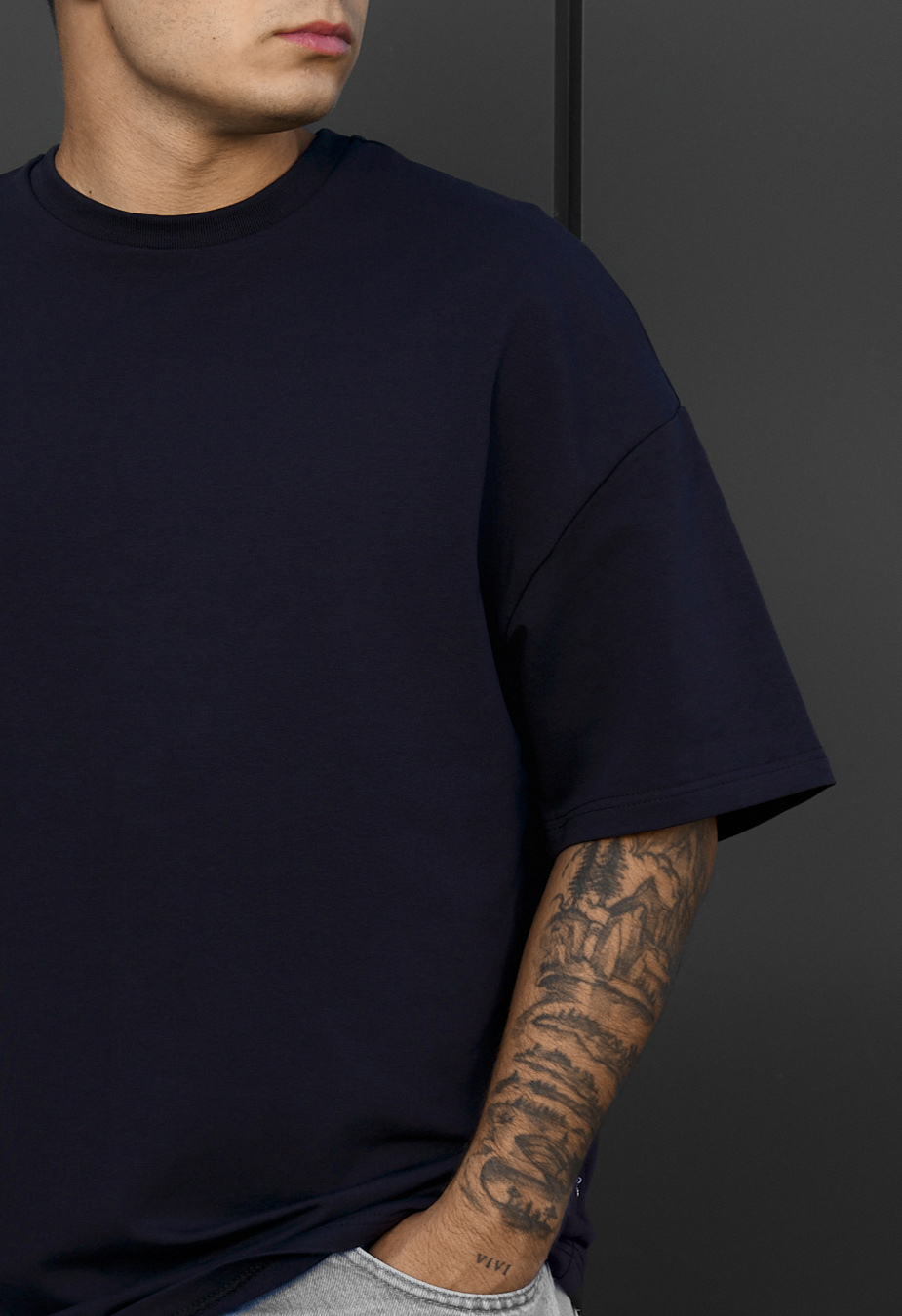 Koszulka Staff dark blue oversize premium