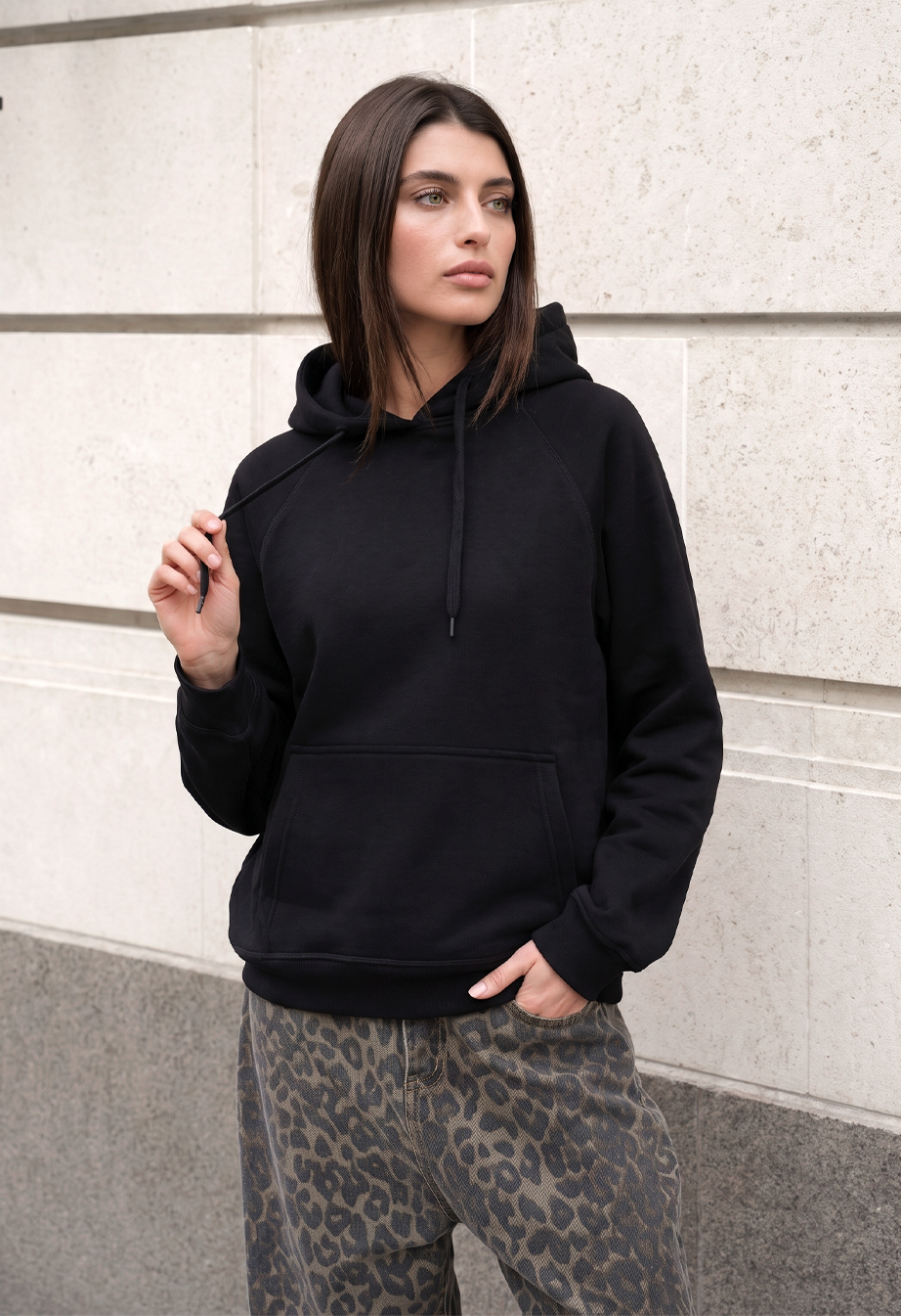 Bluza Staff ry black oversize fleece
