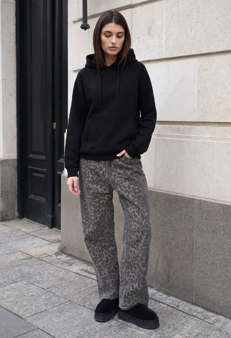 Bluza Staff ry black oversize fleece
