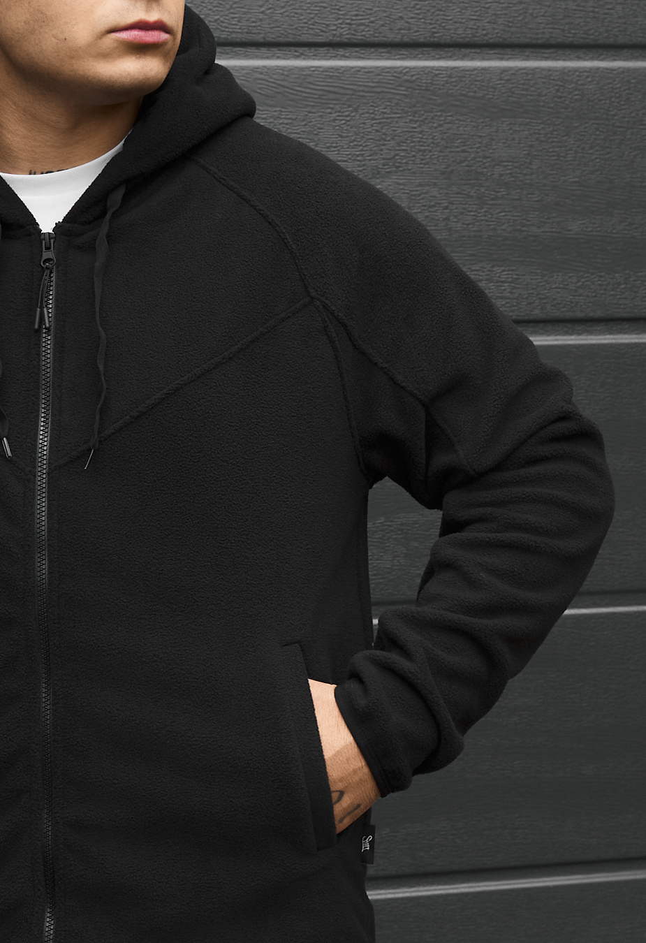 Bluza Staff tan zip black fleece