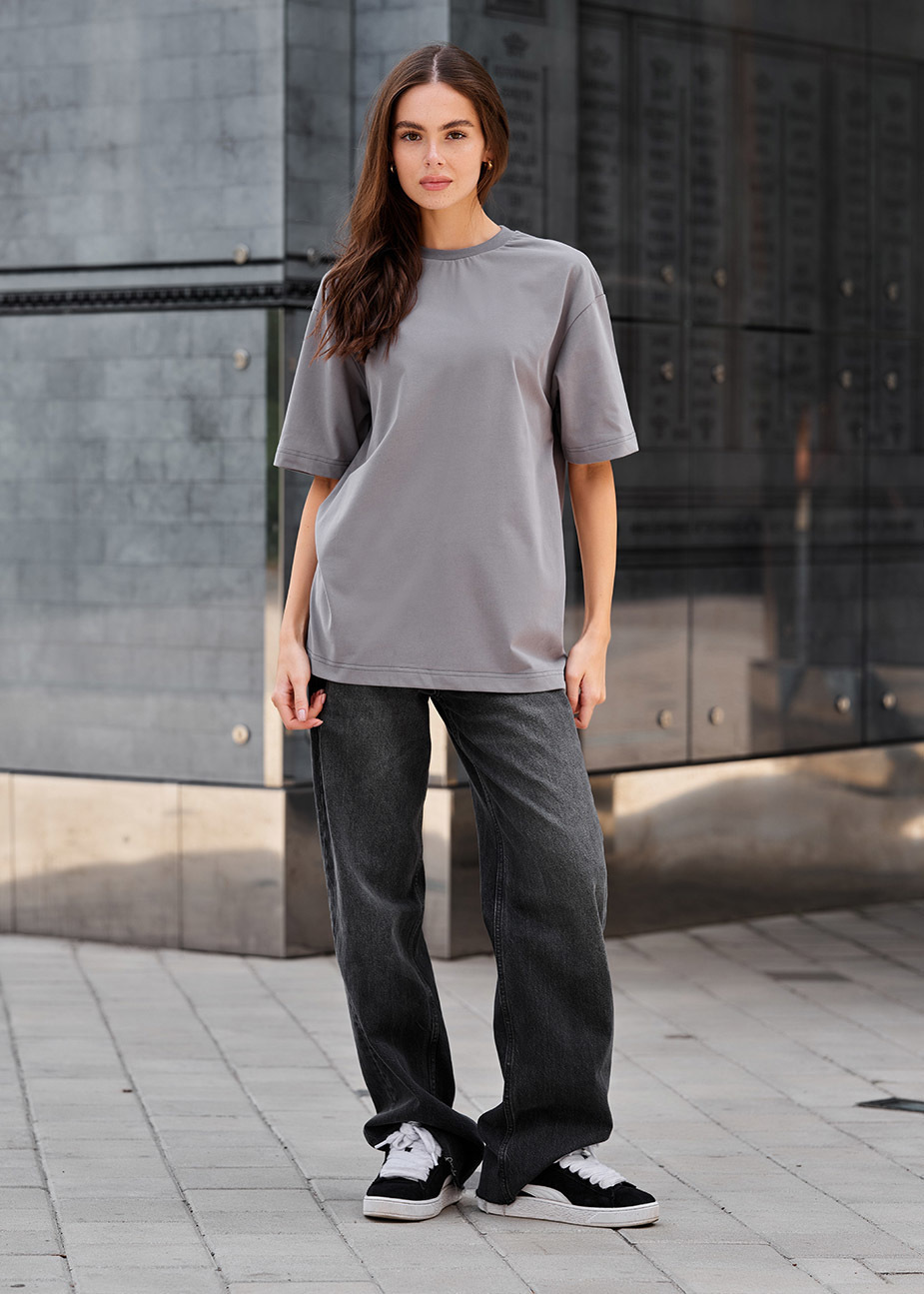 Damska koszulka Staff li gray oversize