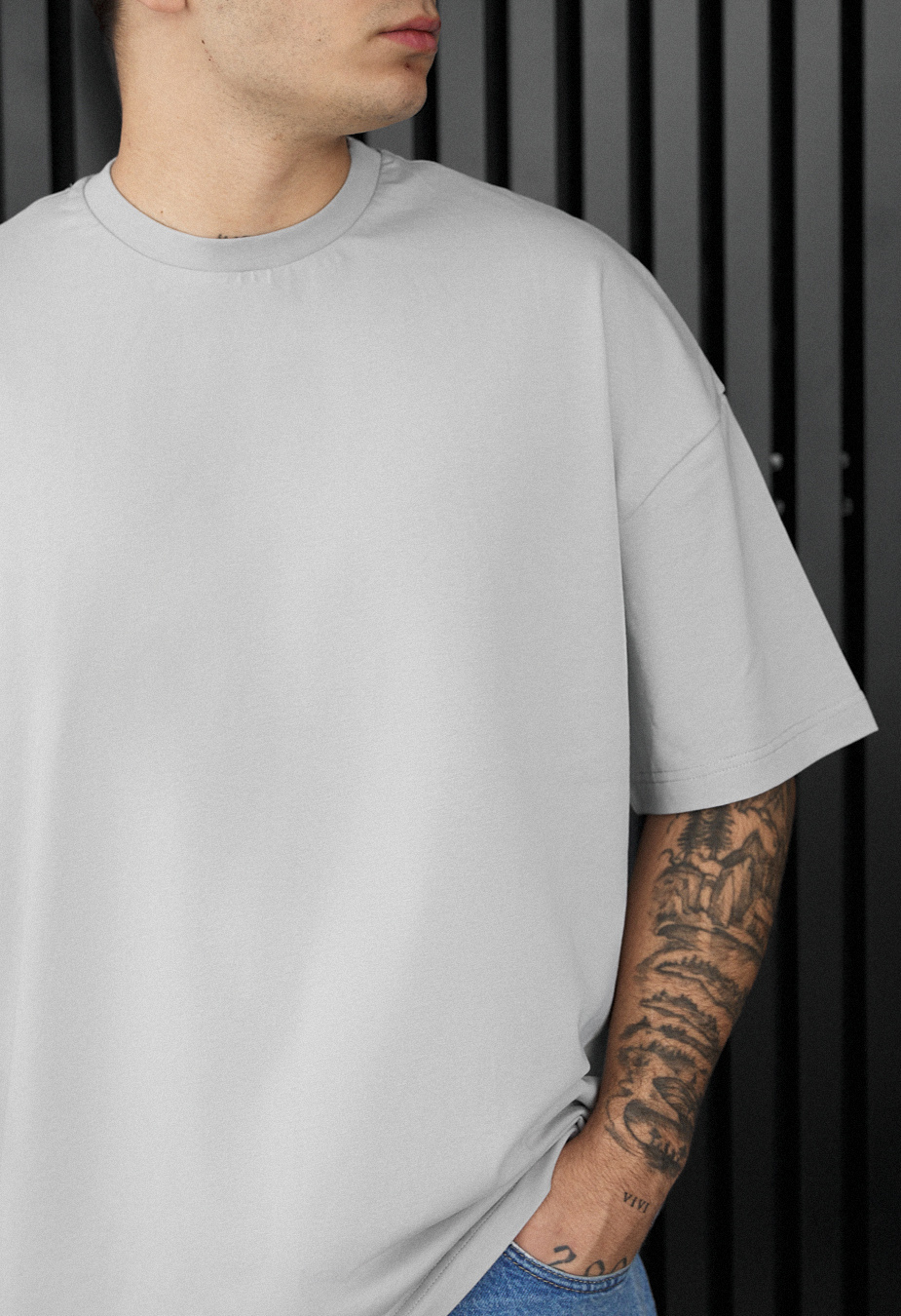 Koszulka Staff light gray oversize