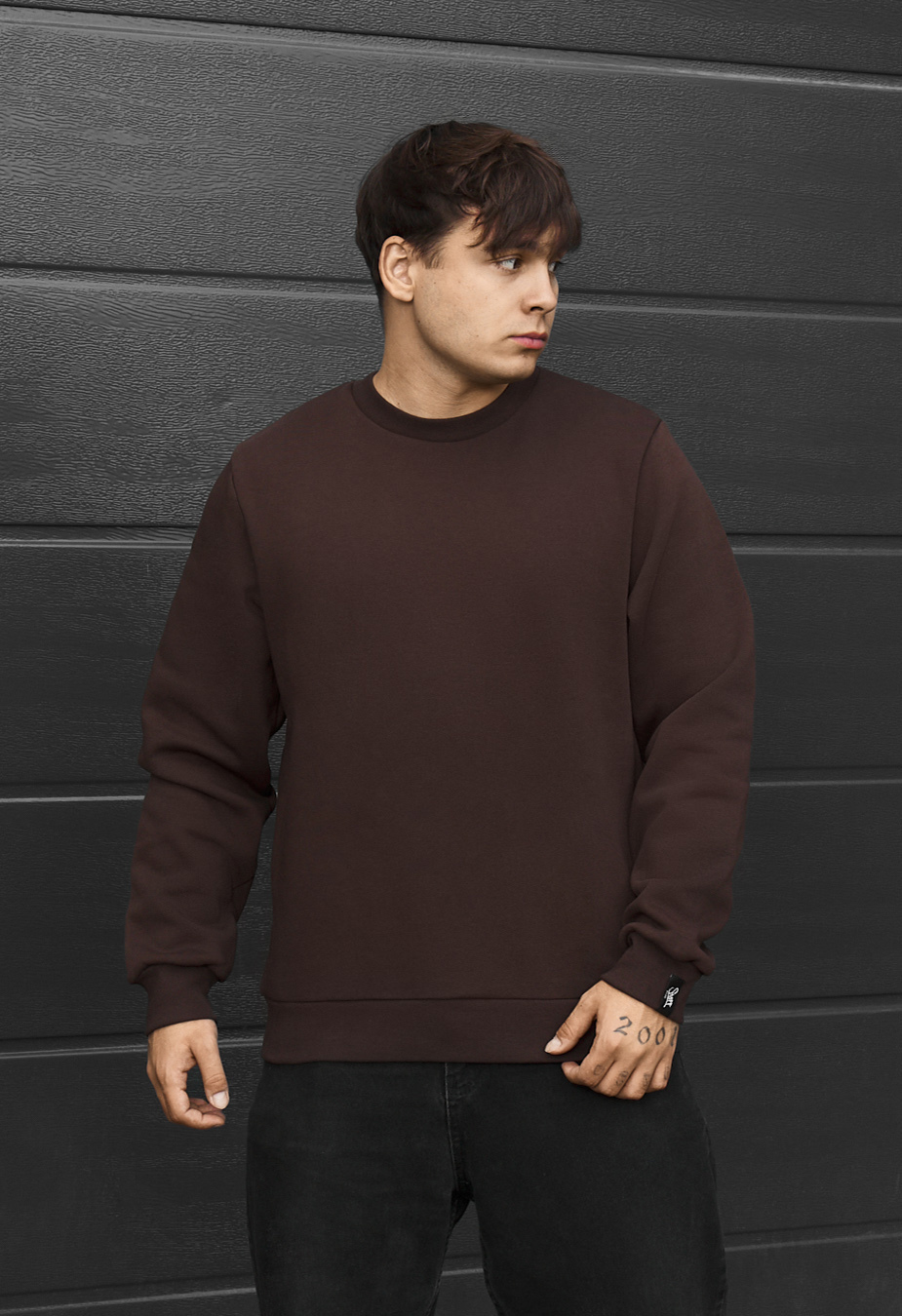 Bluza Staff dark brown basic fleece