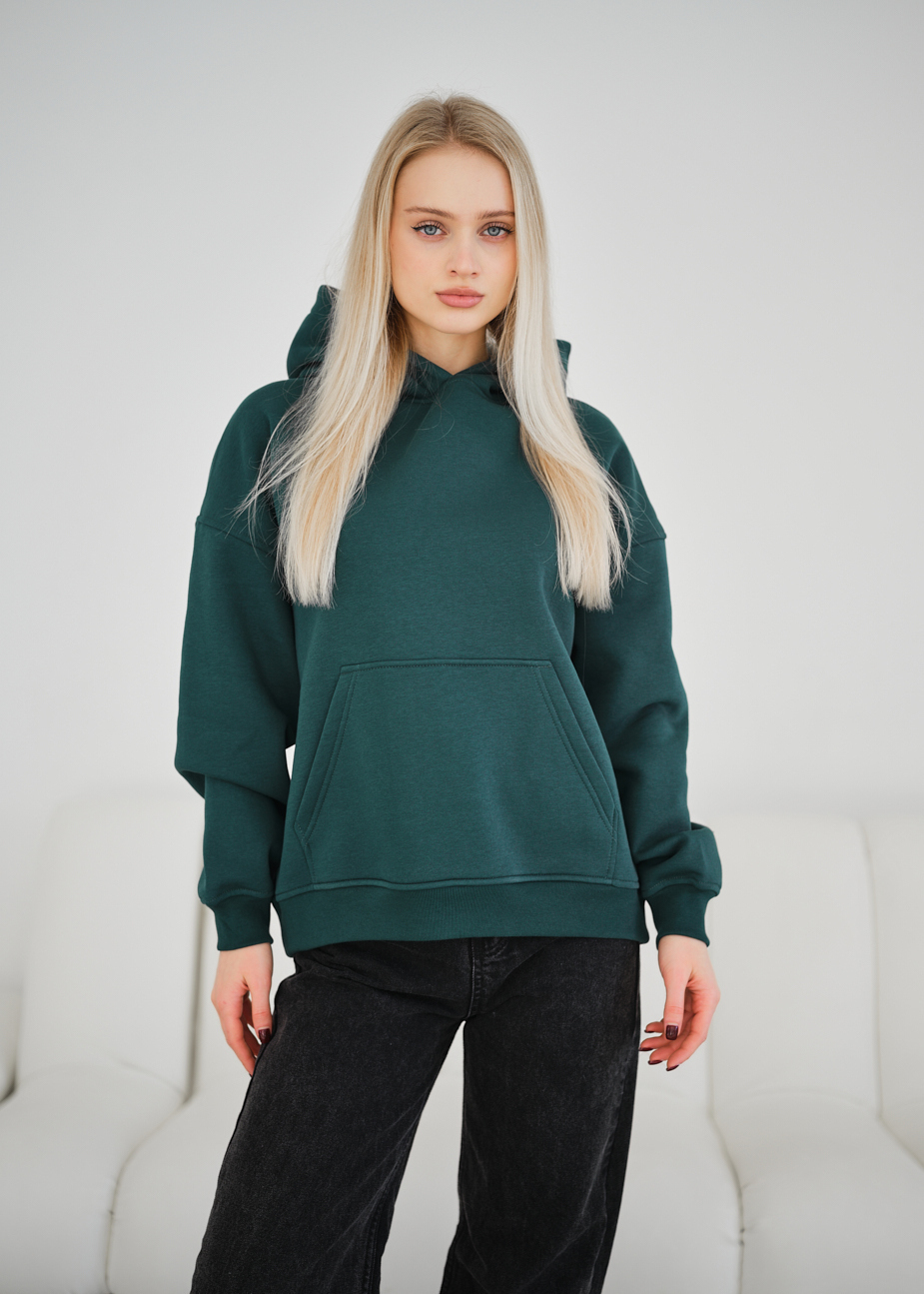 Damska bluza z kapturem  Staff jox green oversize fleece