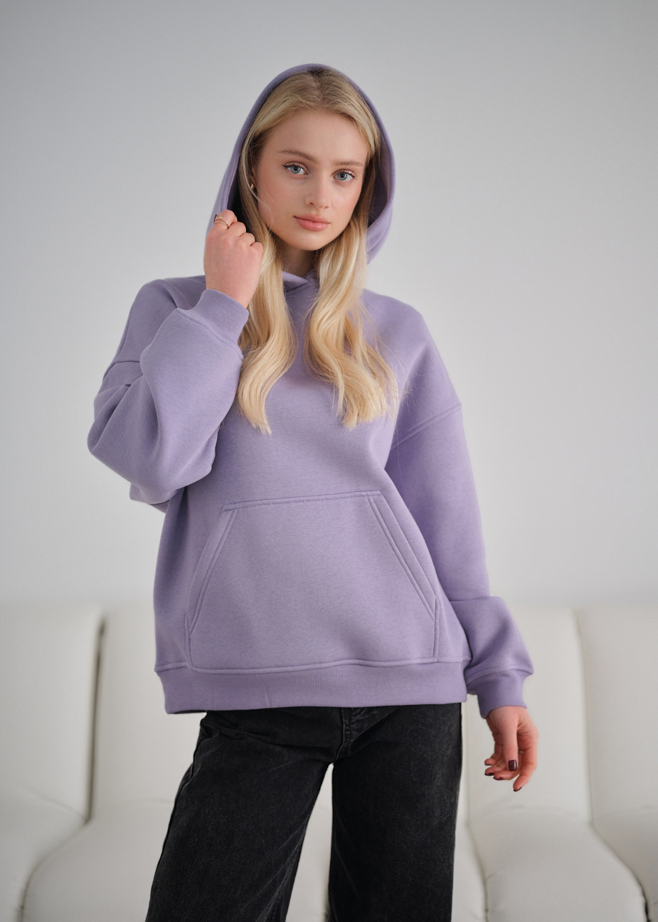 Damska bluza z kapturem  Staff jox lilac oversize fleece