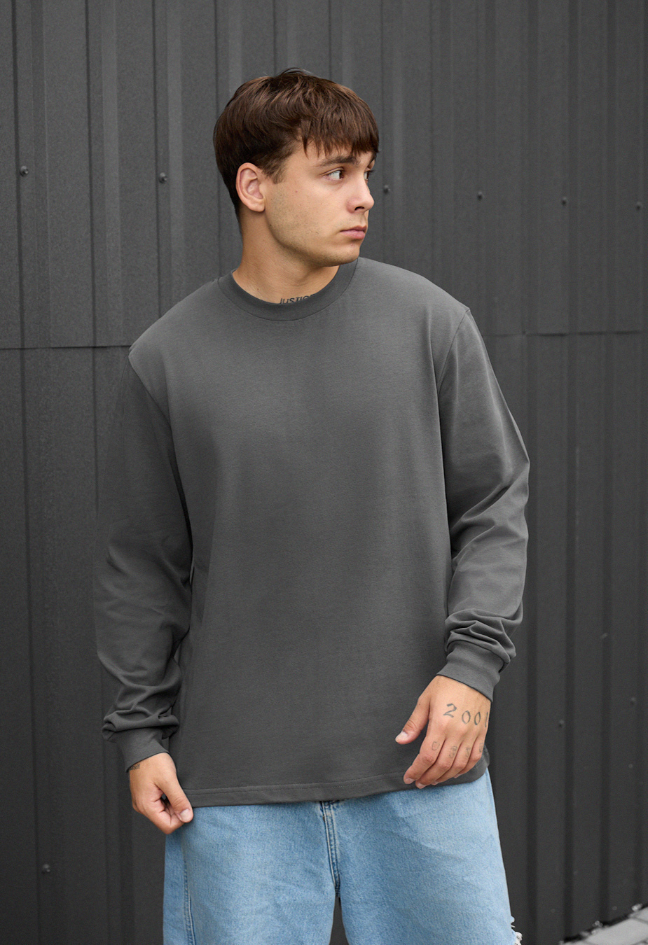 Longsleeve Staff gray oversize