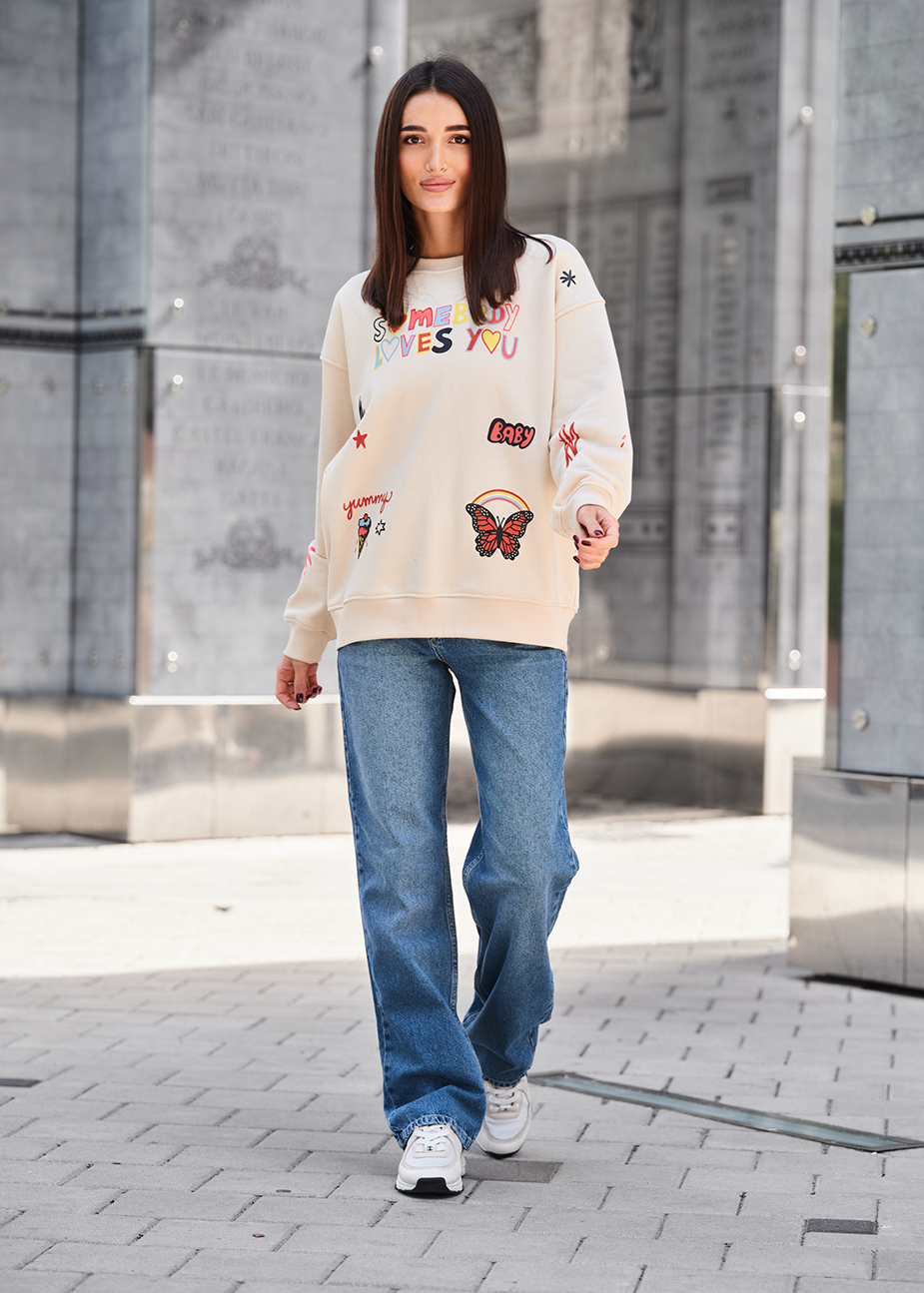 Bluza Staff loves you oversize fleece