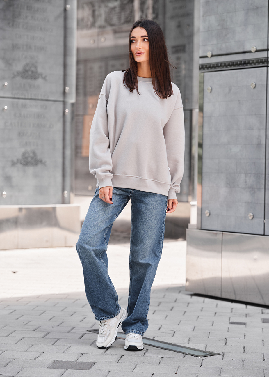Bluza Staff light gray oversize fleece
