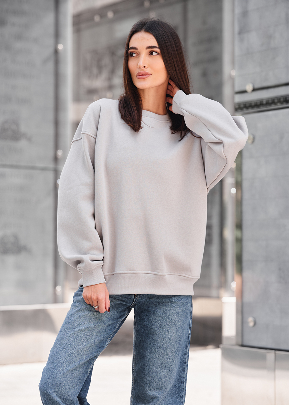 Bluza Staff light gray oversize fleece