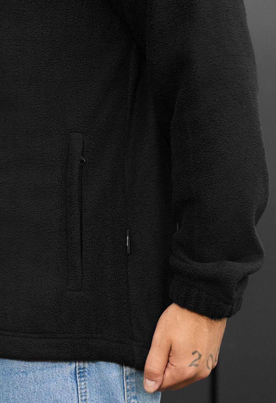 Bluza Staff zip black fleece
