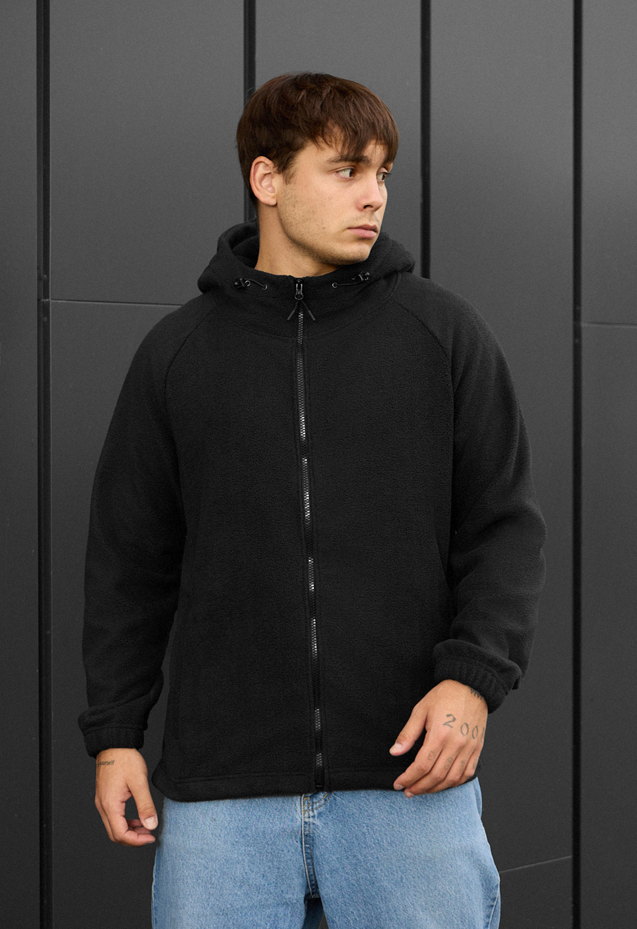 Bluza Staff zip black fleece