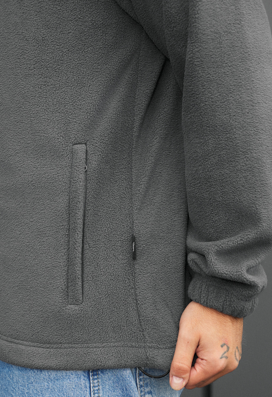 Bluza Staff zip gray fleece