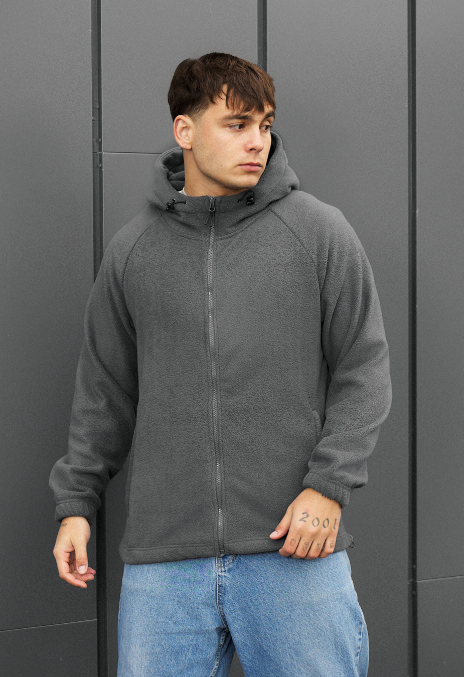 Bluza Staff zip gray fleece