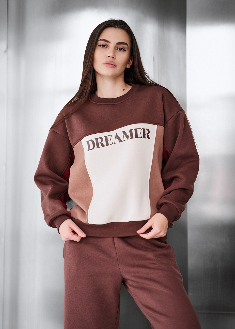 Bluza Staff dre brown oversize fleece