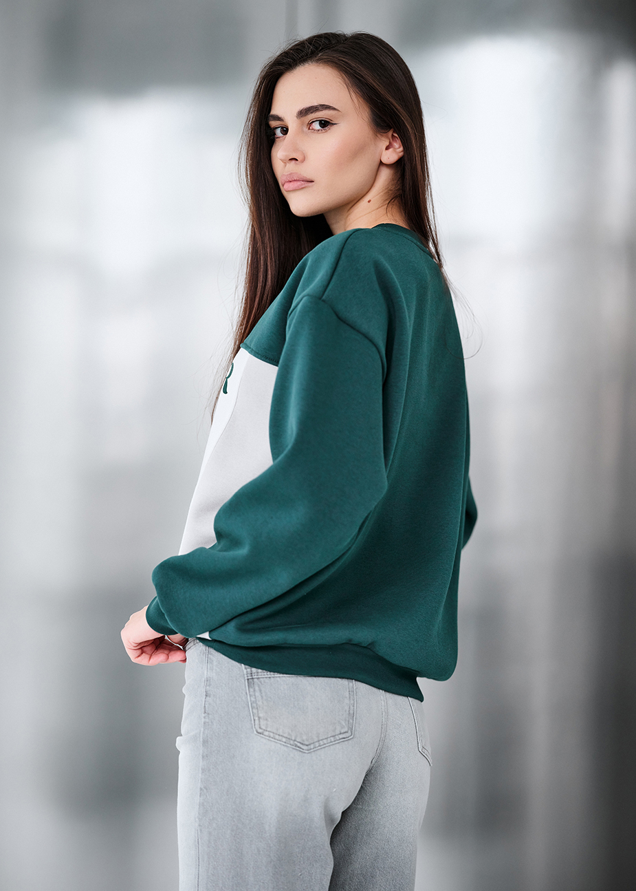 Bluza Staff dre green oversize fleece