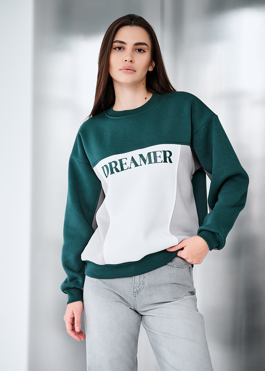 Bluza Staff dre green oversize fleece