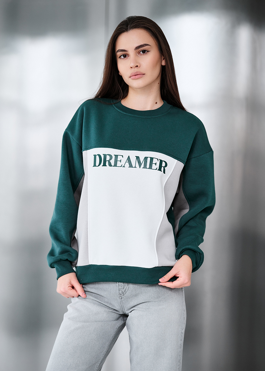 Bluza Staff dre green oversize fleece