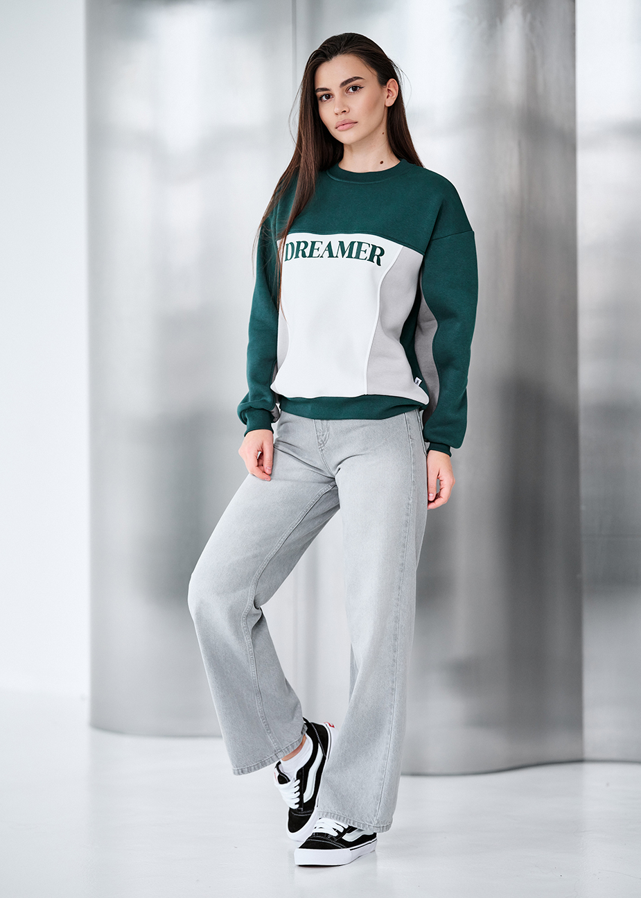 Bluza Staff dre green oversize fleece