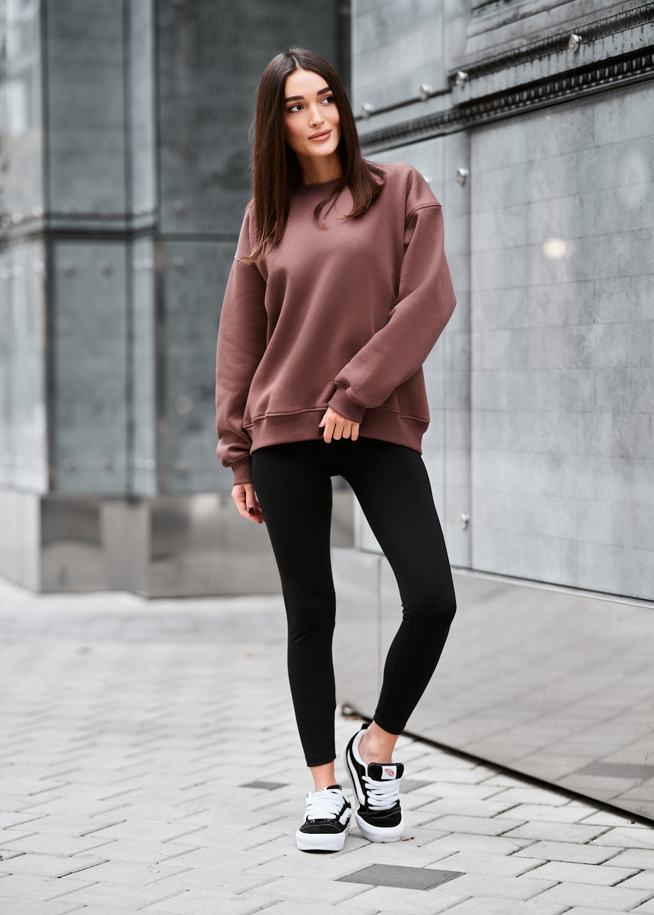 Bluza Staff brown oversize fleece