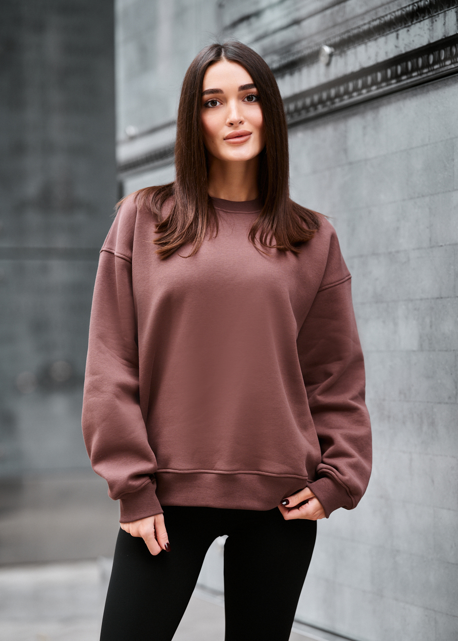 Bluza Staff brown oversize fleece