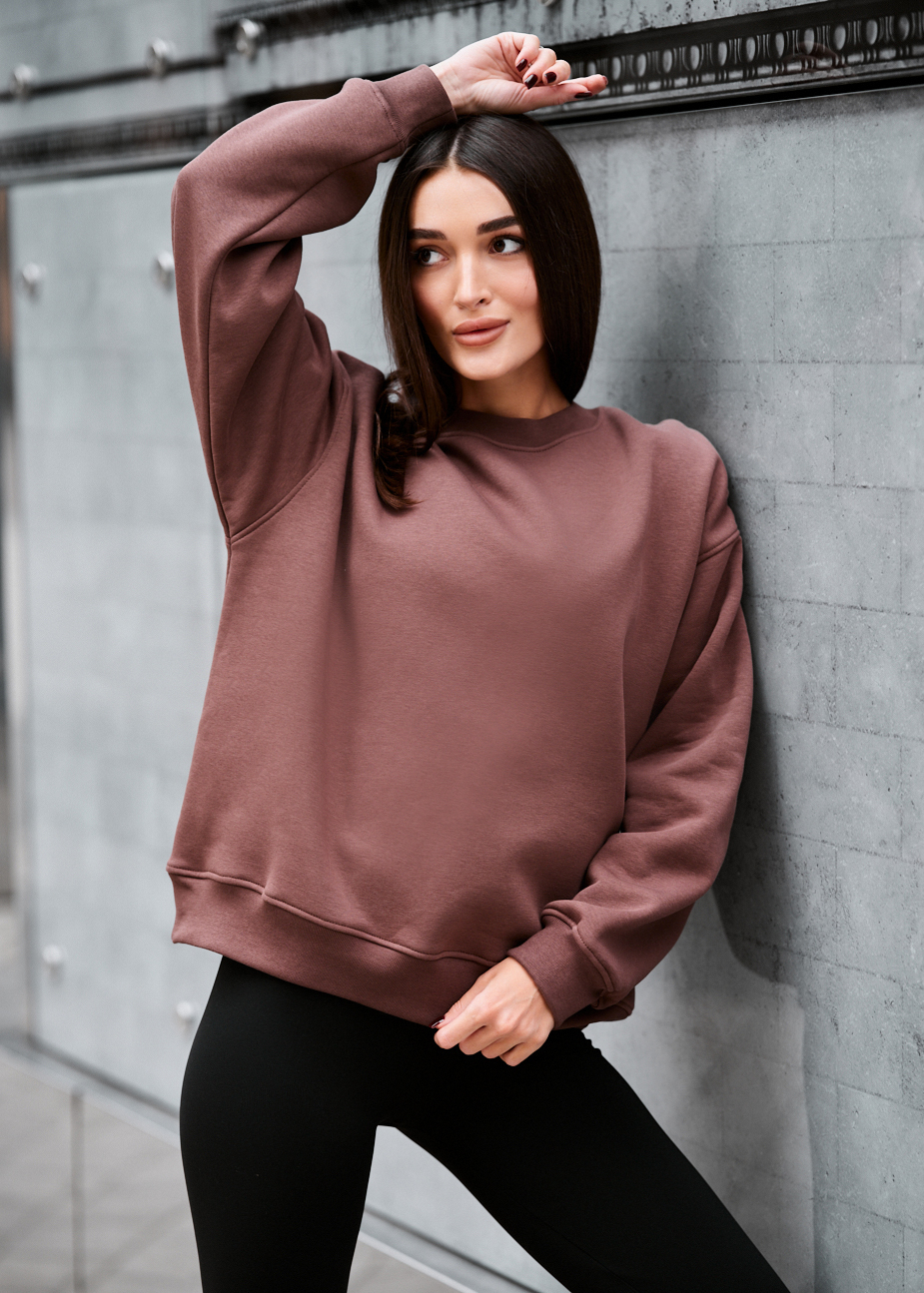 Bluza Staff brown oversize fleece