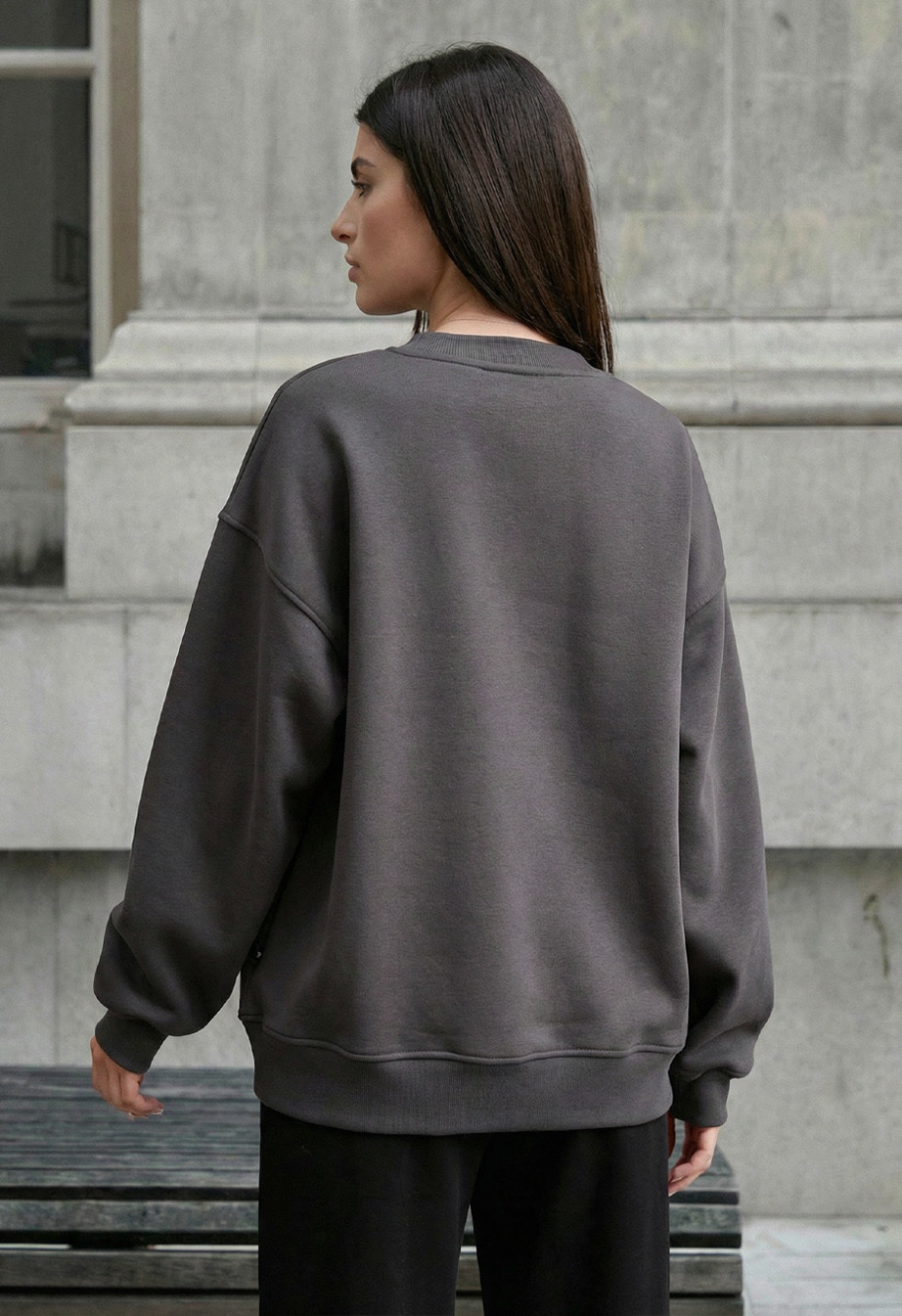 Bluza Staff dark gray oversize fleece