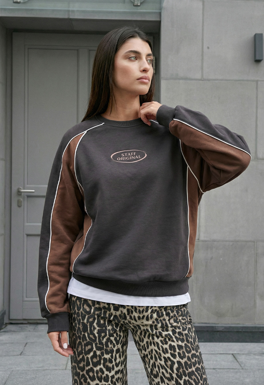 Bluza Staff oce gray & brown