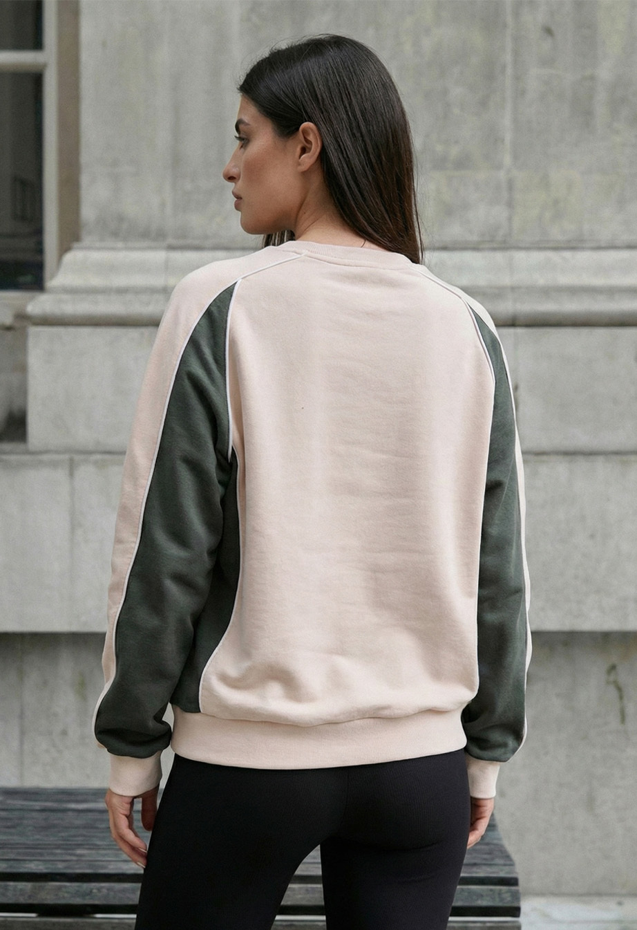 Bluza Staff oce light beige & green