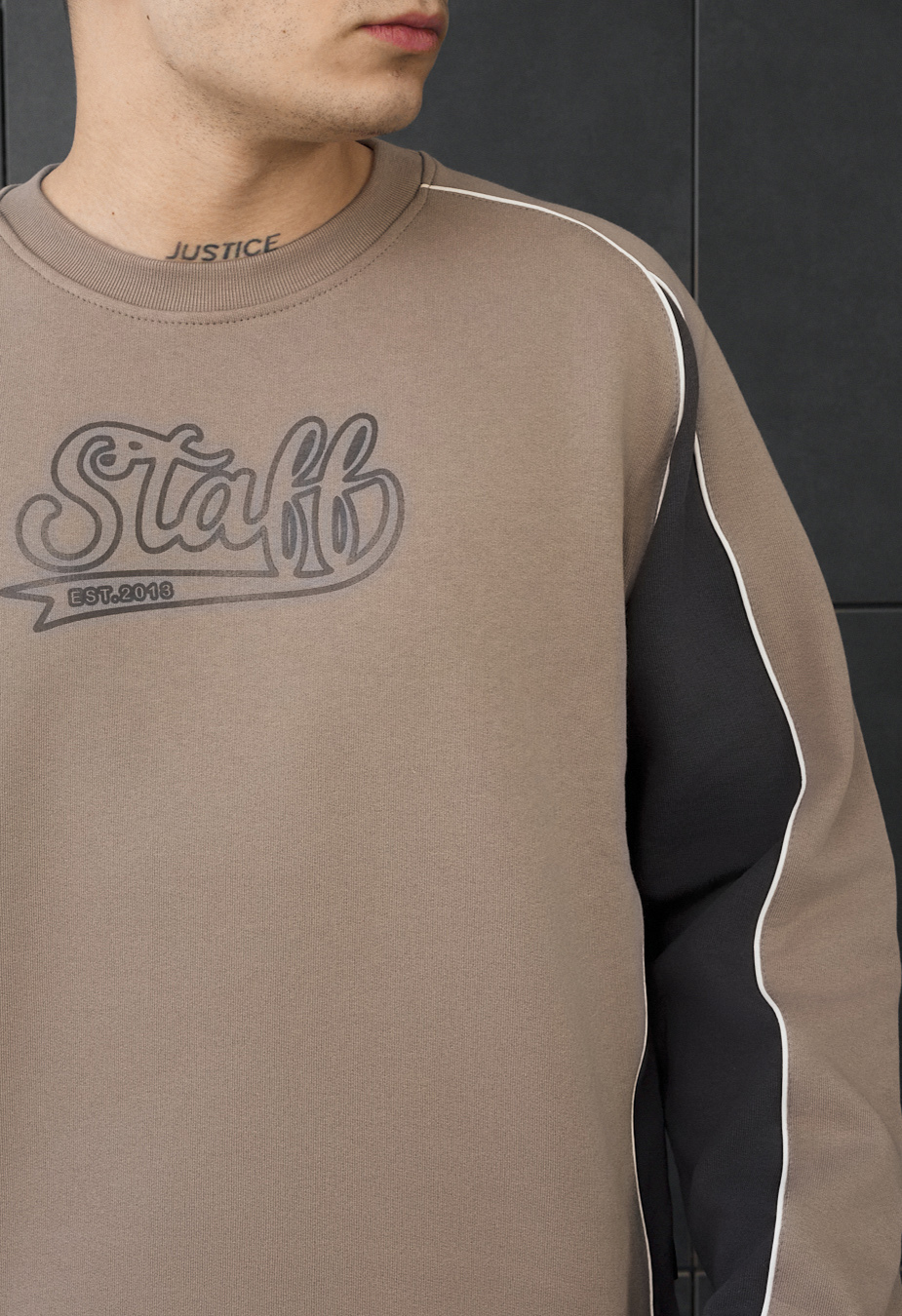 Bluza Staff ke brown & dark gray reflective