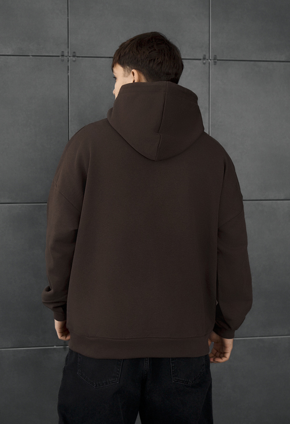 Bluza Staff dark brown logo oversize
