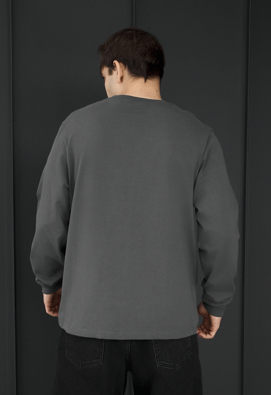 Longsleeve Staff dark gray oversize