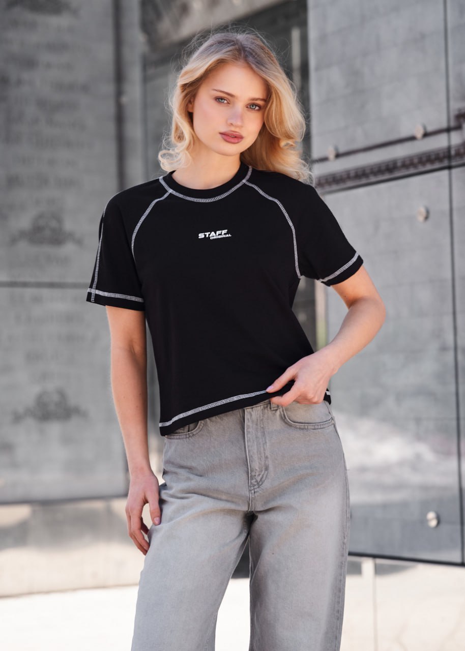 Koszulka Staff te logo black reglan