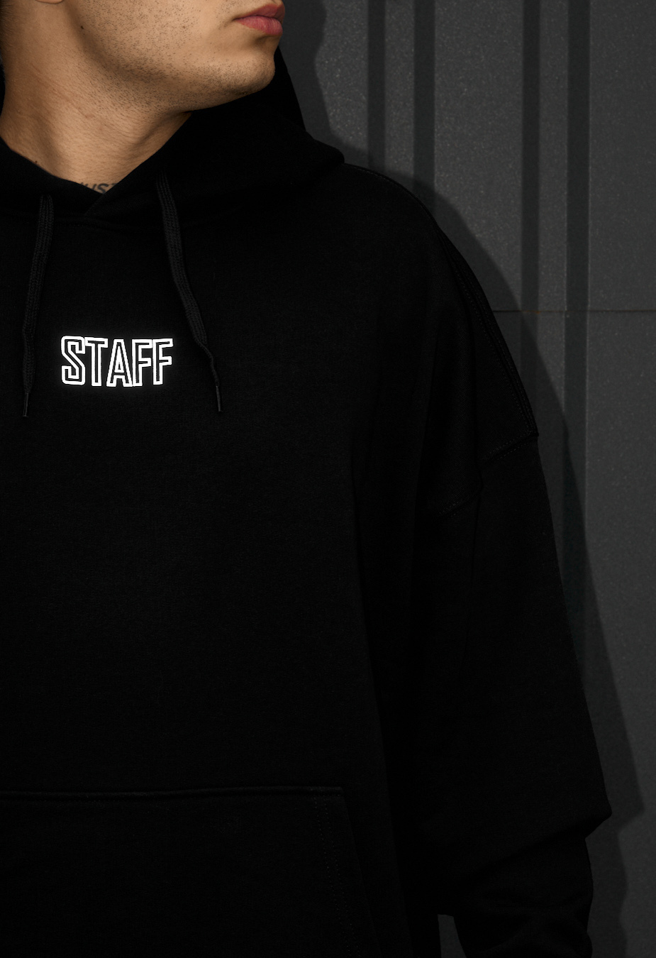 Bluza logo black oversize reflective