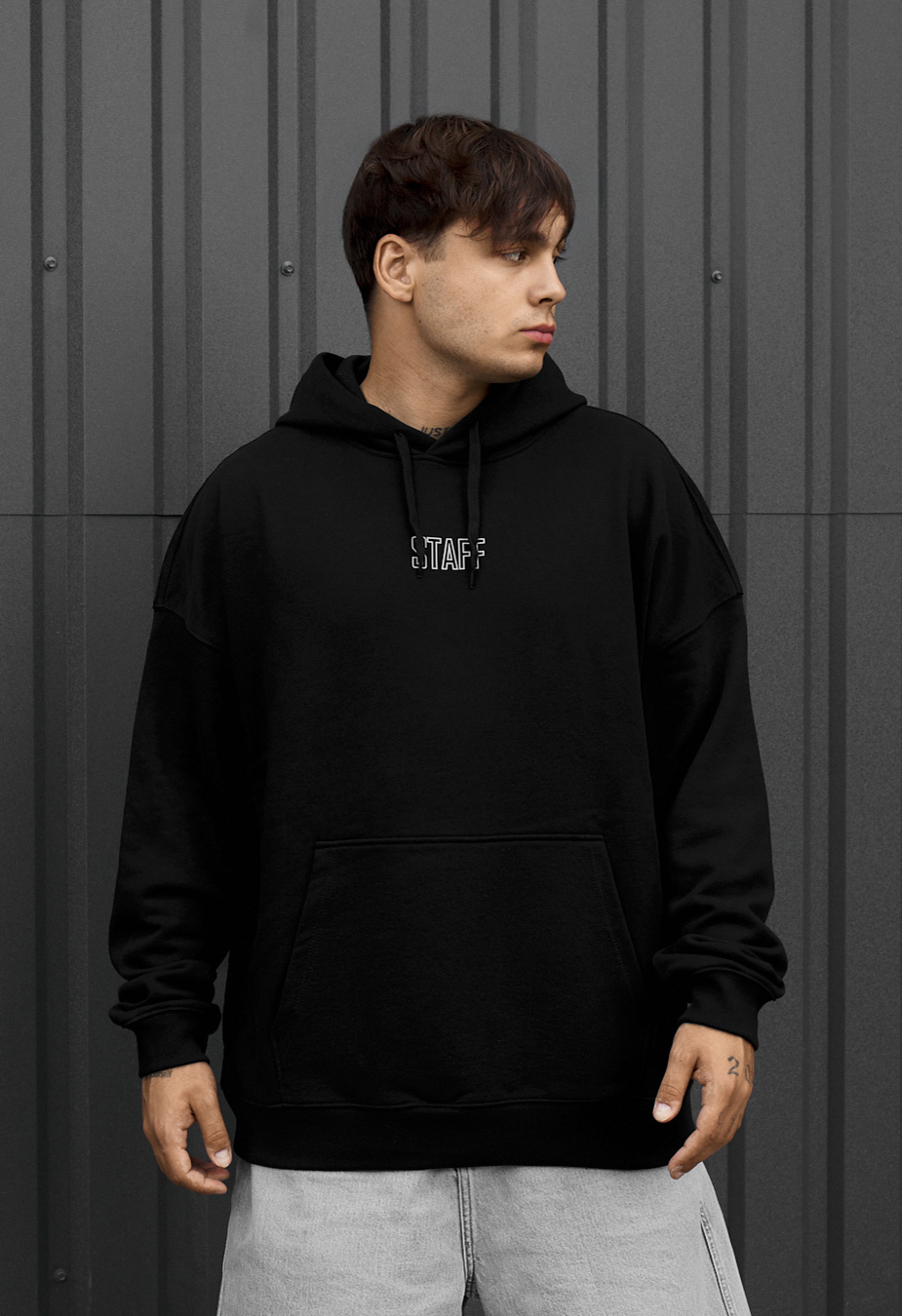 Bluza logo black oversize reflective