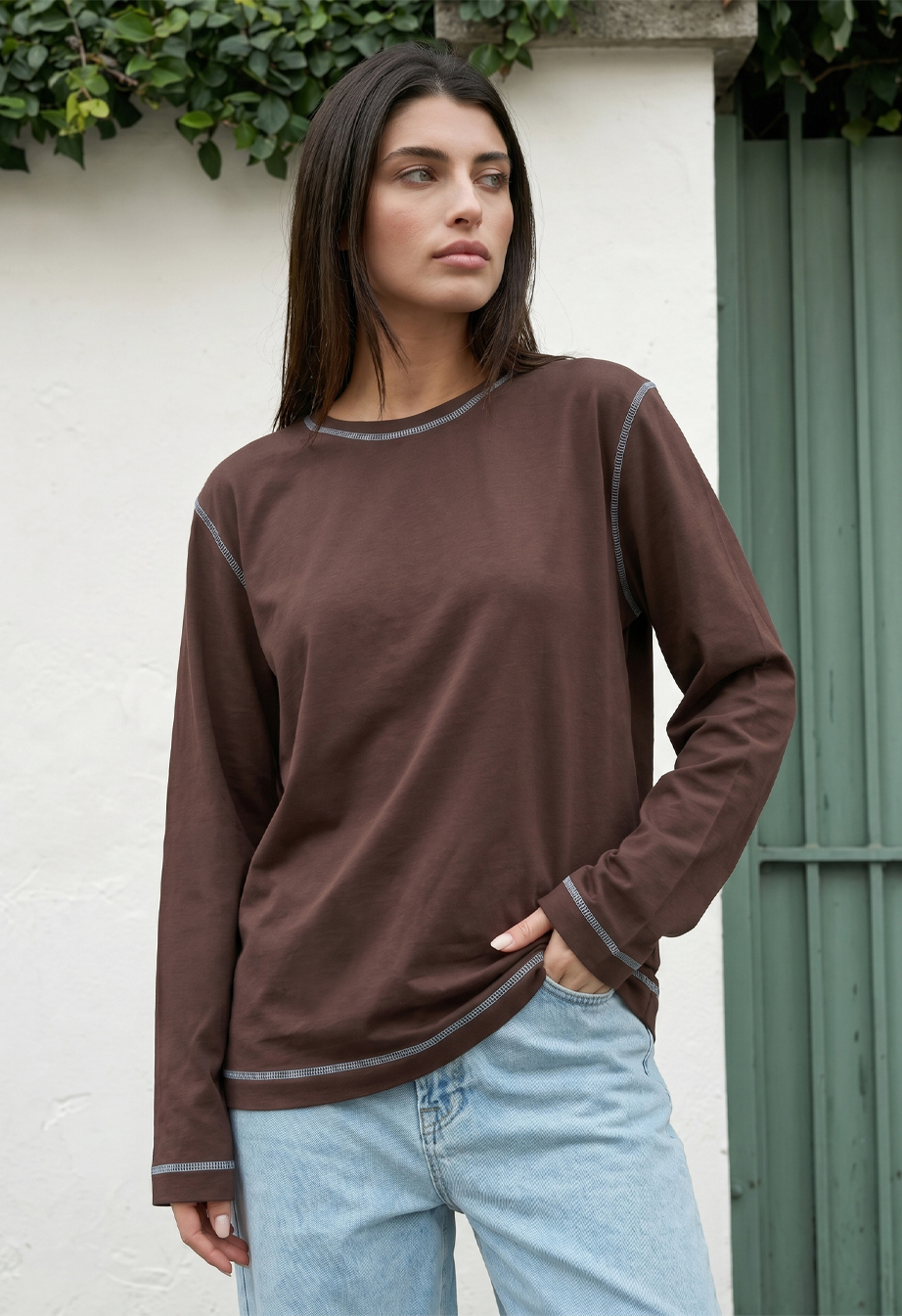 Longsleeve Staff key brown