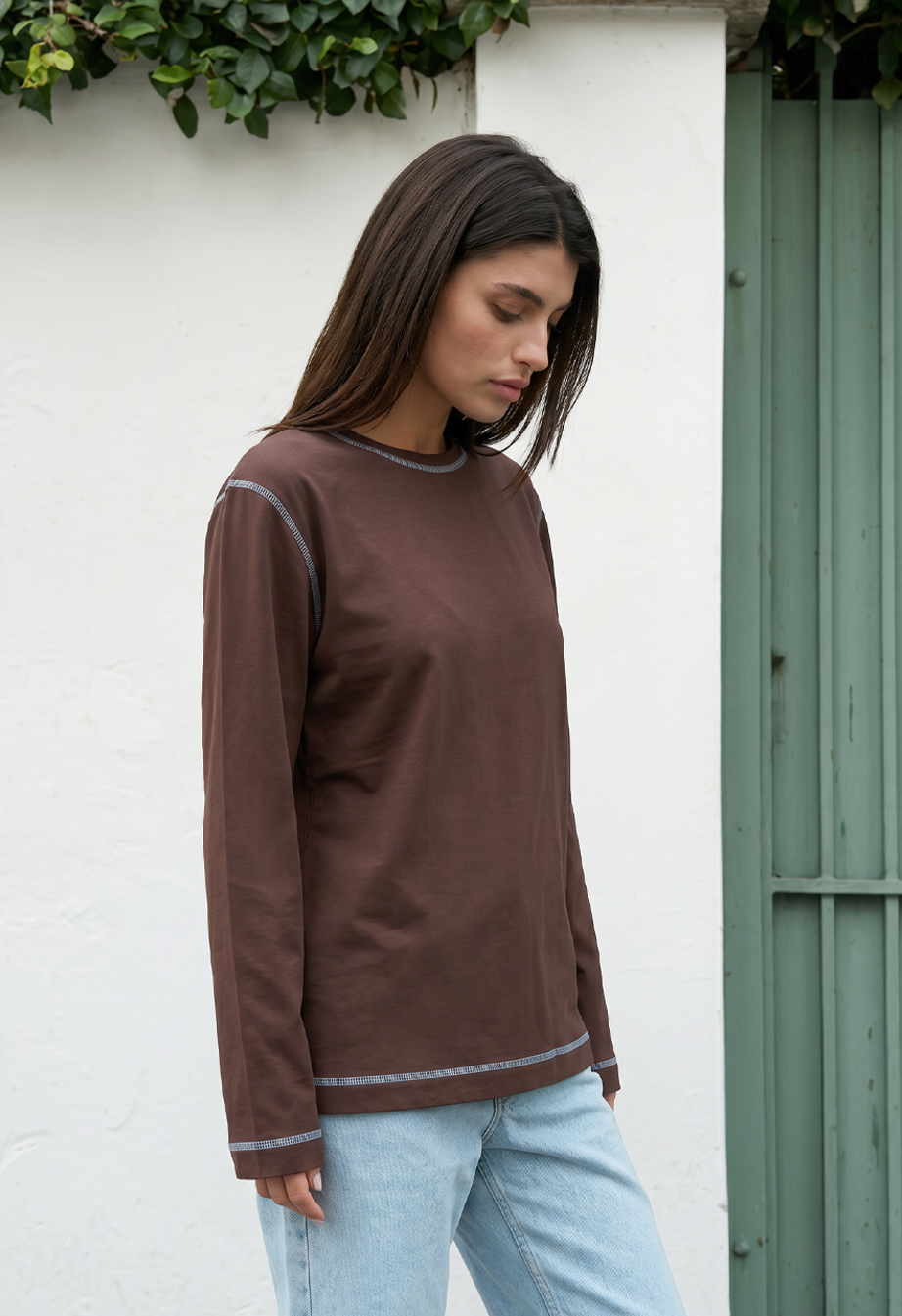 Longsleeve Staff key brown