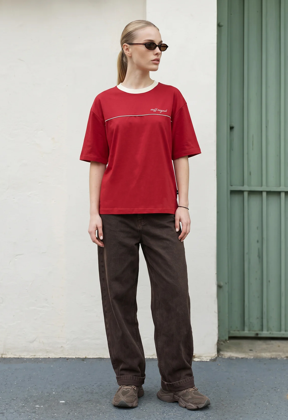 Koszulka Staff ad red original oversize