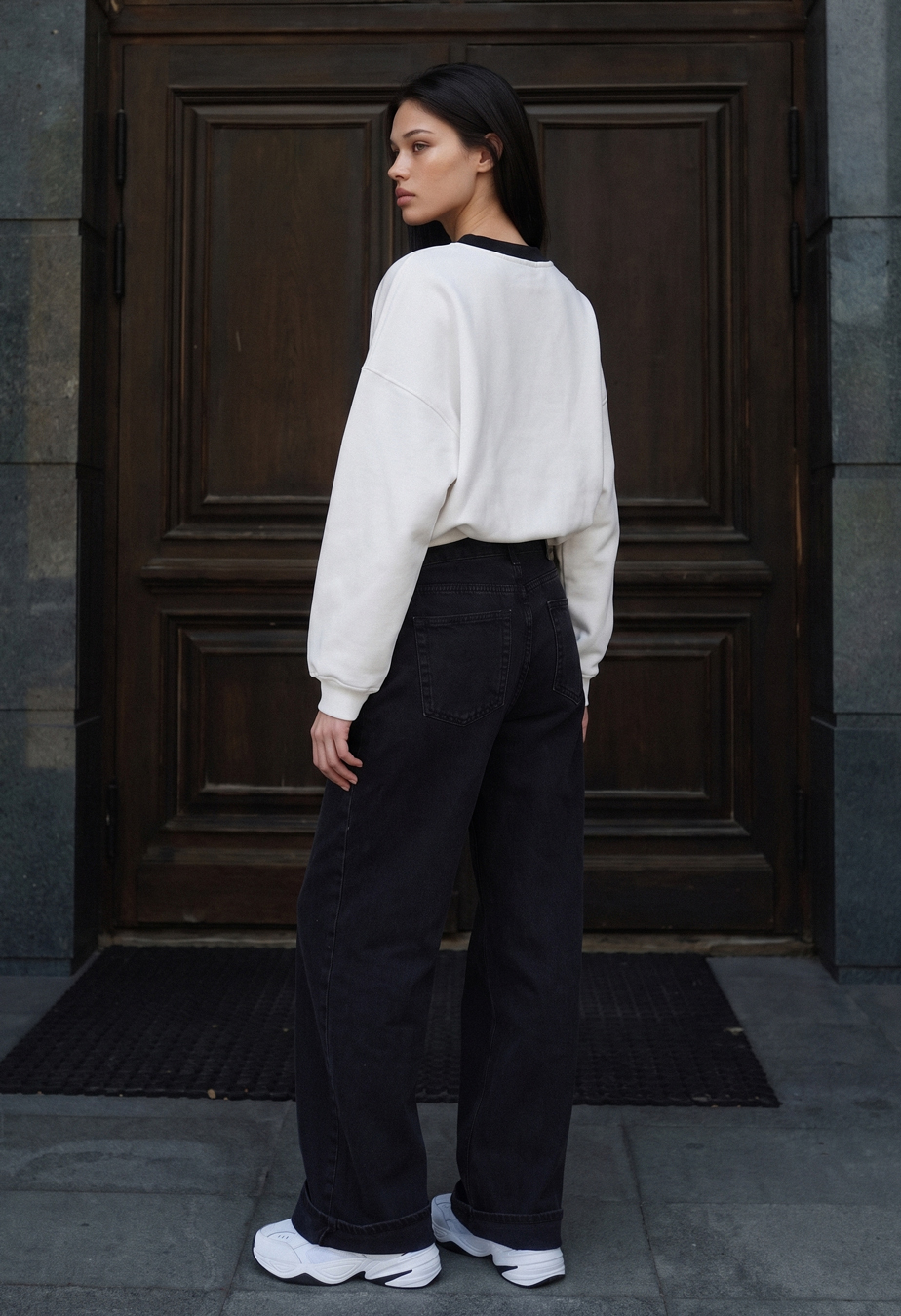 Bluza Staff vio white oversize fleece