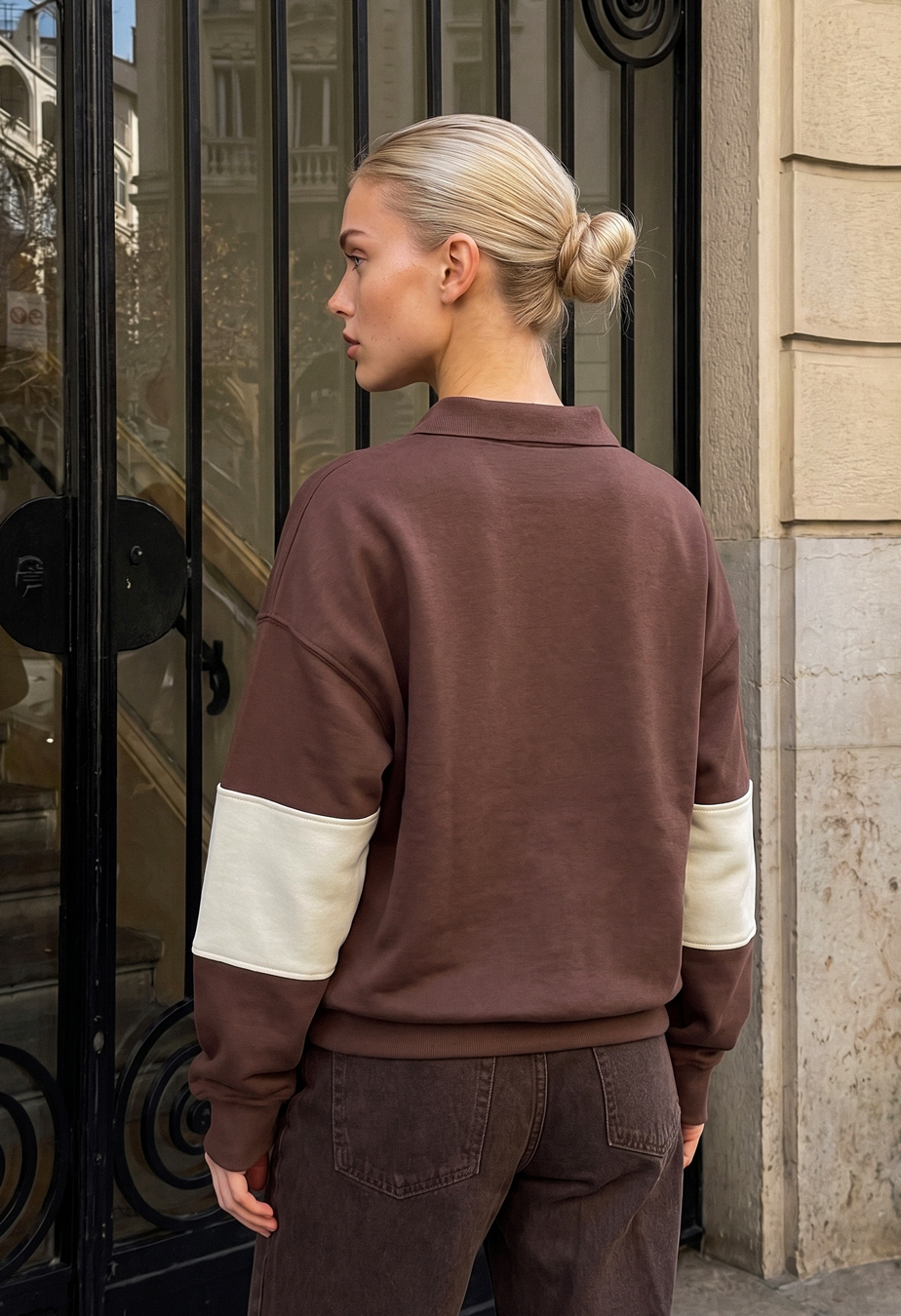 Olimpijka Staff mok brown & milk oversize fleece