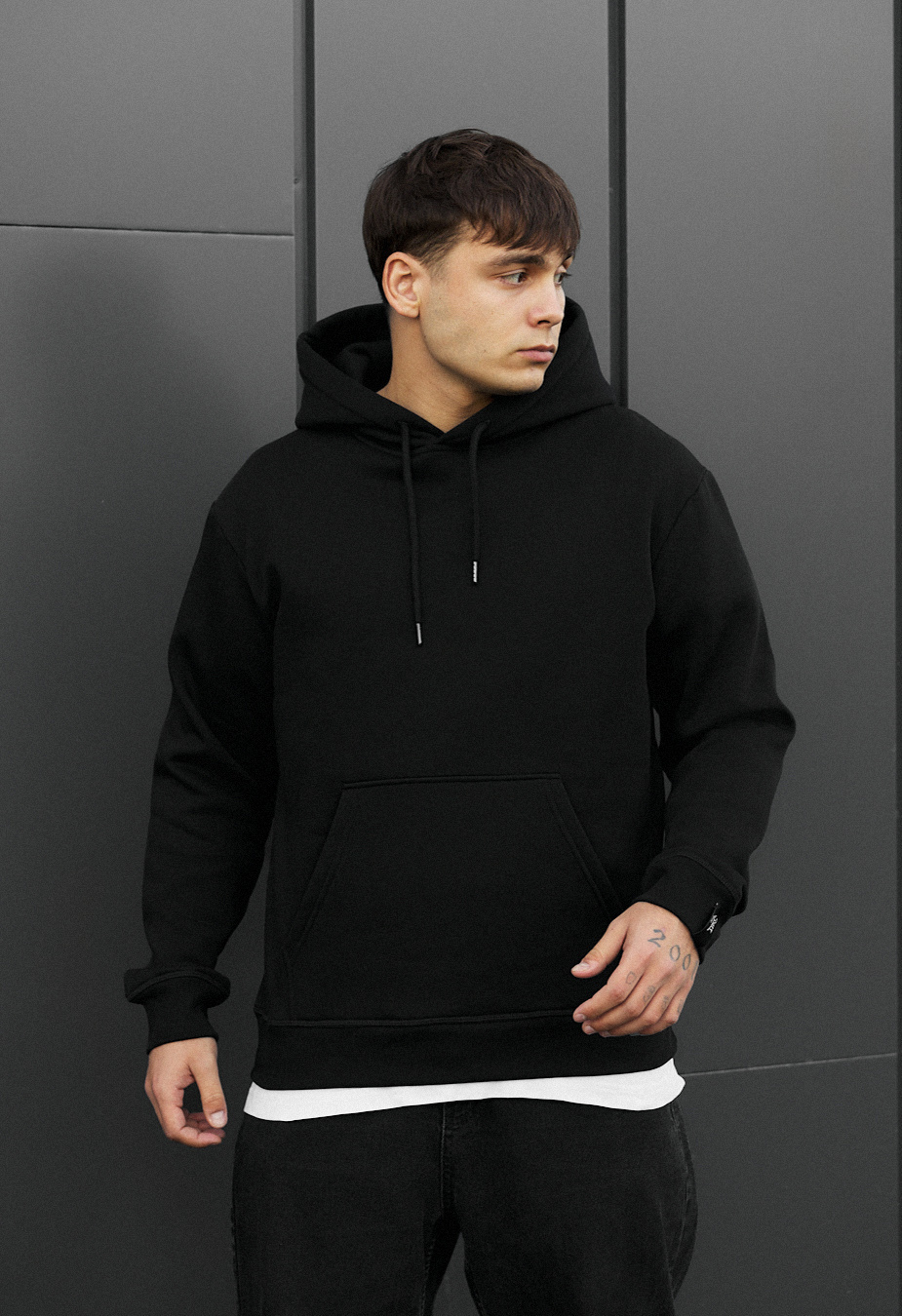 Bluza z kapturem Staff black basic fleece
