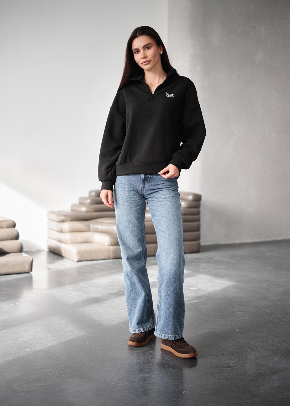Olimpijka Staff di black logo oversize fleece