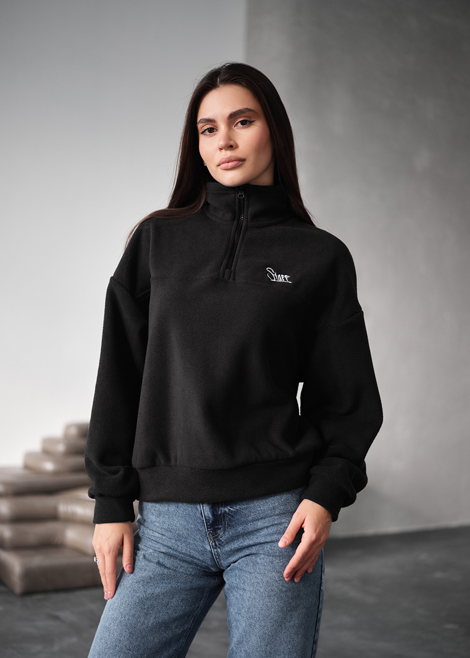 Olimpijka Staff di black logo oversize fleece