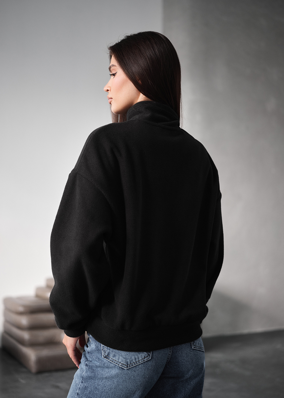 Olimpijka Staff di black logo oversize fleece