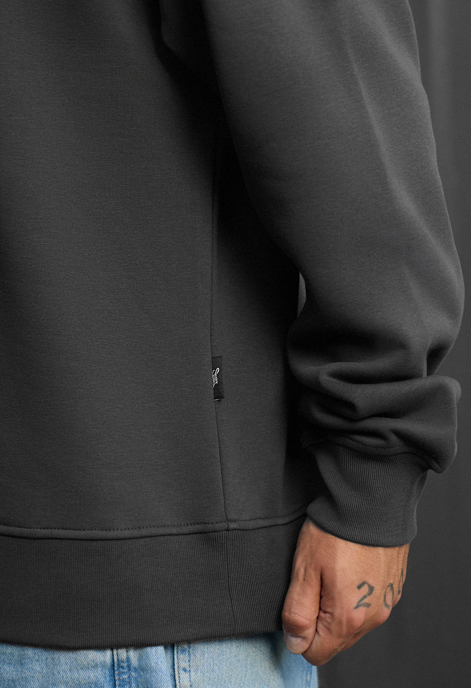 Bluza Staff dark gray oversize fleece