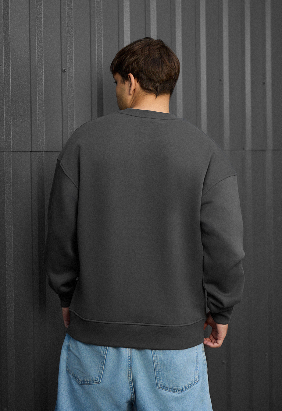 Bluza Staff dark gray oversize fleece