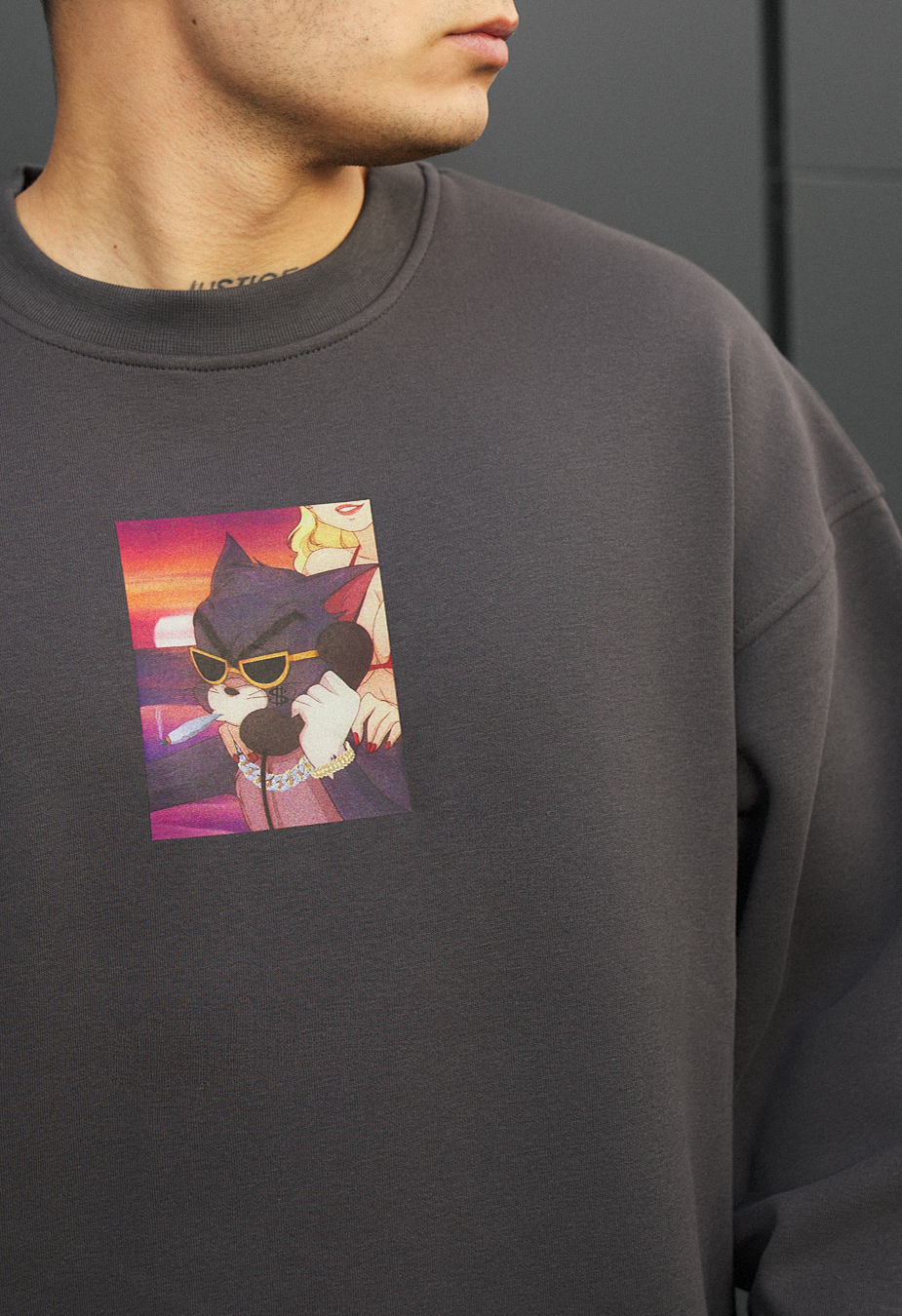 Bluza Staff busy cat oversize fleece