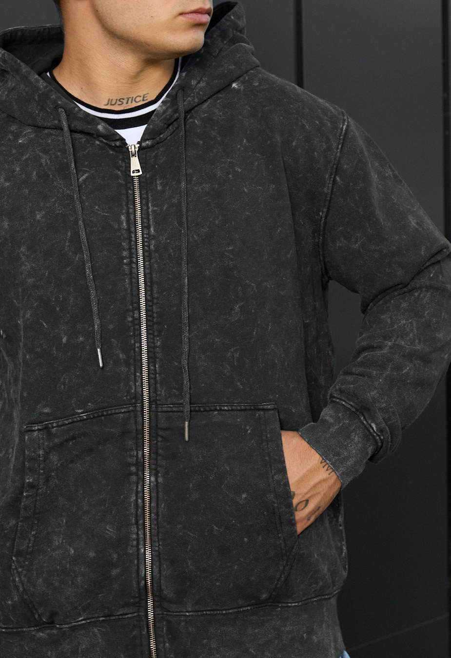 Bluza z kapturem Staff va dark gray oversize