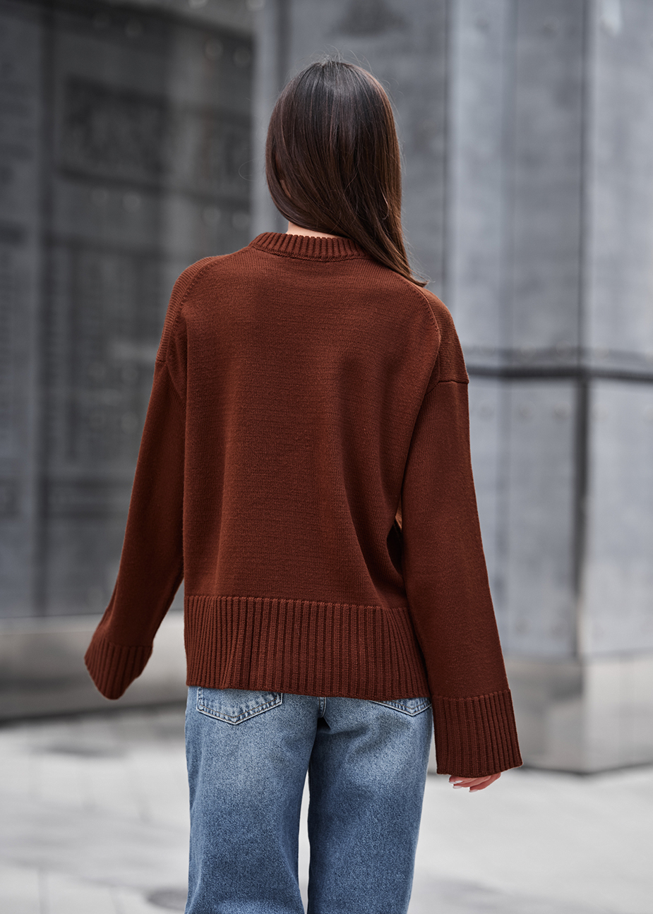 Sweter Staff oli brown oversize