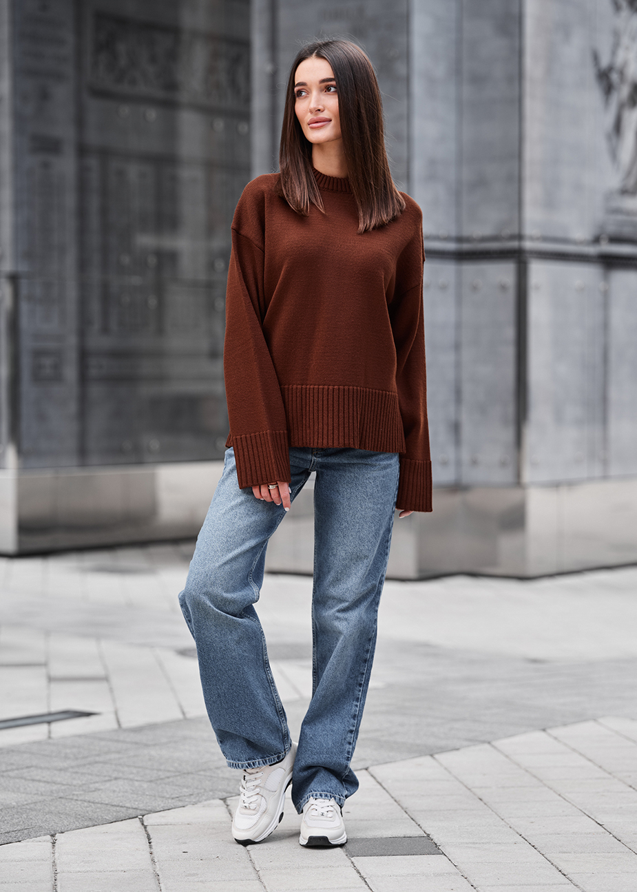 Sweter Staff oli brown oversize